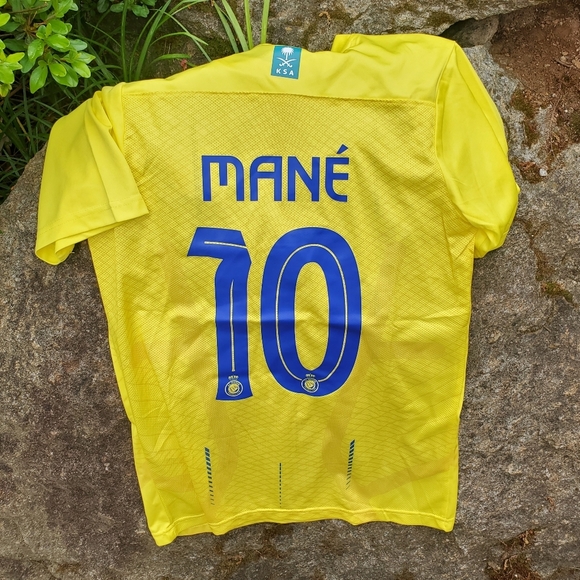 Al Nassr Football Club Jersey SizeM Mane KAFD Yellow Mens - Picture 6 of 8